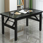 Trendy Folding Rectangle Flip-top Table in Midnight Black with Crack Resistant Laminate Top