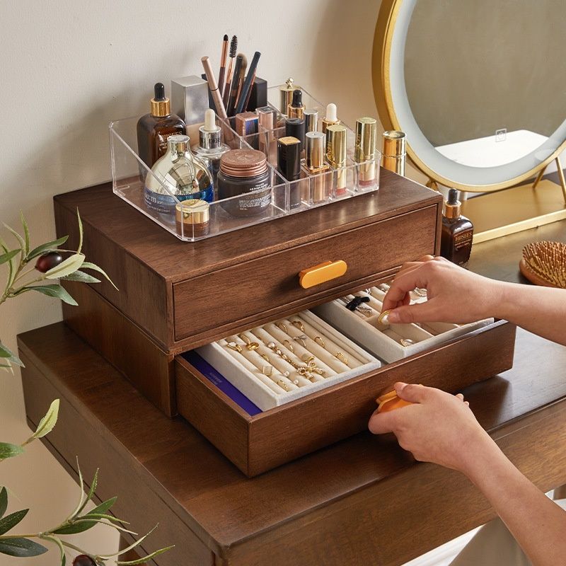 Modern & Contemporary Timber Solid Color Jewelry Armoire with Drawers