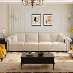 Drawing Room Standard Sofa in Light Gray/Navy Blue/Off-White with Armrest