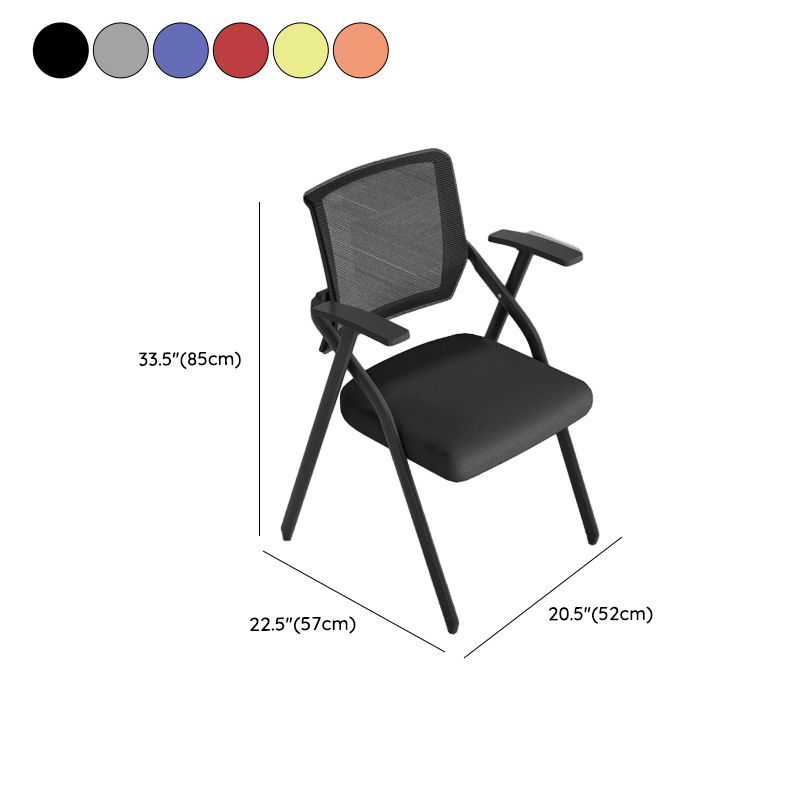 Multipurpose Chair with Exposed Back and Handrail, Foldable Coal Metal Frame, 1 Chair for Tile Flooring