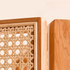 Indoor Translucent Folding/Single Panel Temporary Wall Panels with Shelf and Cane Material, Self-supporting