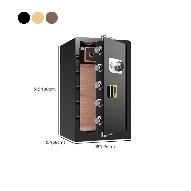 Steel Security Safe with Lockable Mechanism, Keys, and Shelves