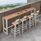 Rectangle Footrest Pub Dining Set 1/4/5 Pieces Outdoor Industrial Bar Pub Table Set