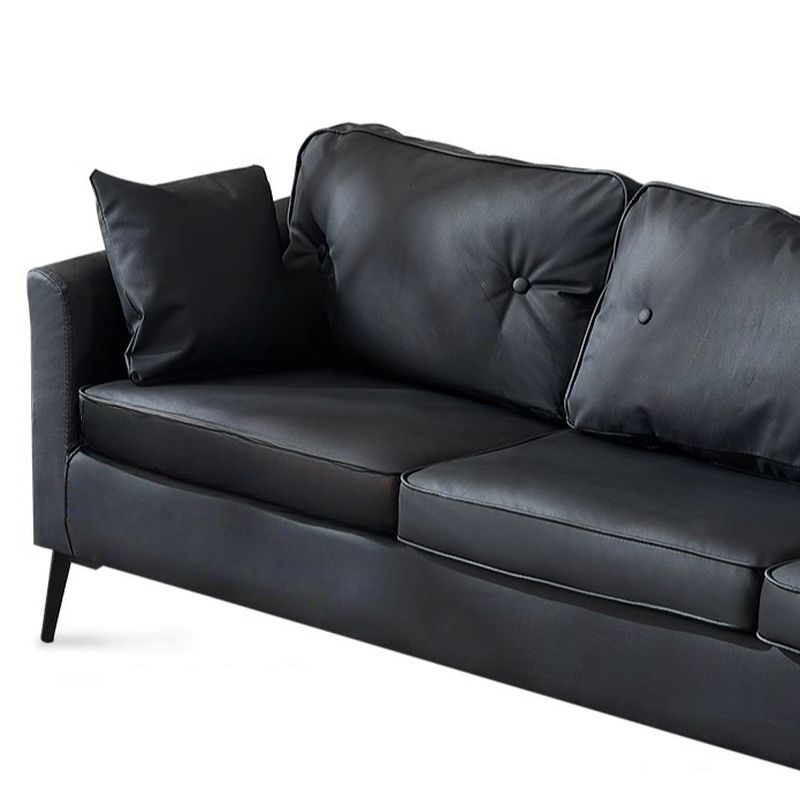 Contemporary Modern Solid Color Water Resistant Standard Sofa in Jade Green/Taupe/Amber Color for 3 with Receptacle Storage and 2 Pillows