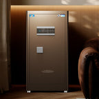 Steel Security Safe with Battery, Pry Resistant and Lockable Features, Includes Keys, Interior Lining, and Shelves