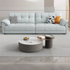 Standard Sofa with Cotton Upholstery in Light Gray and 3 Pillows