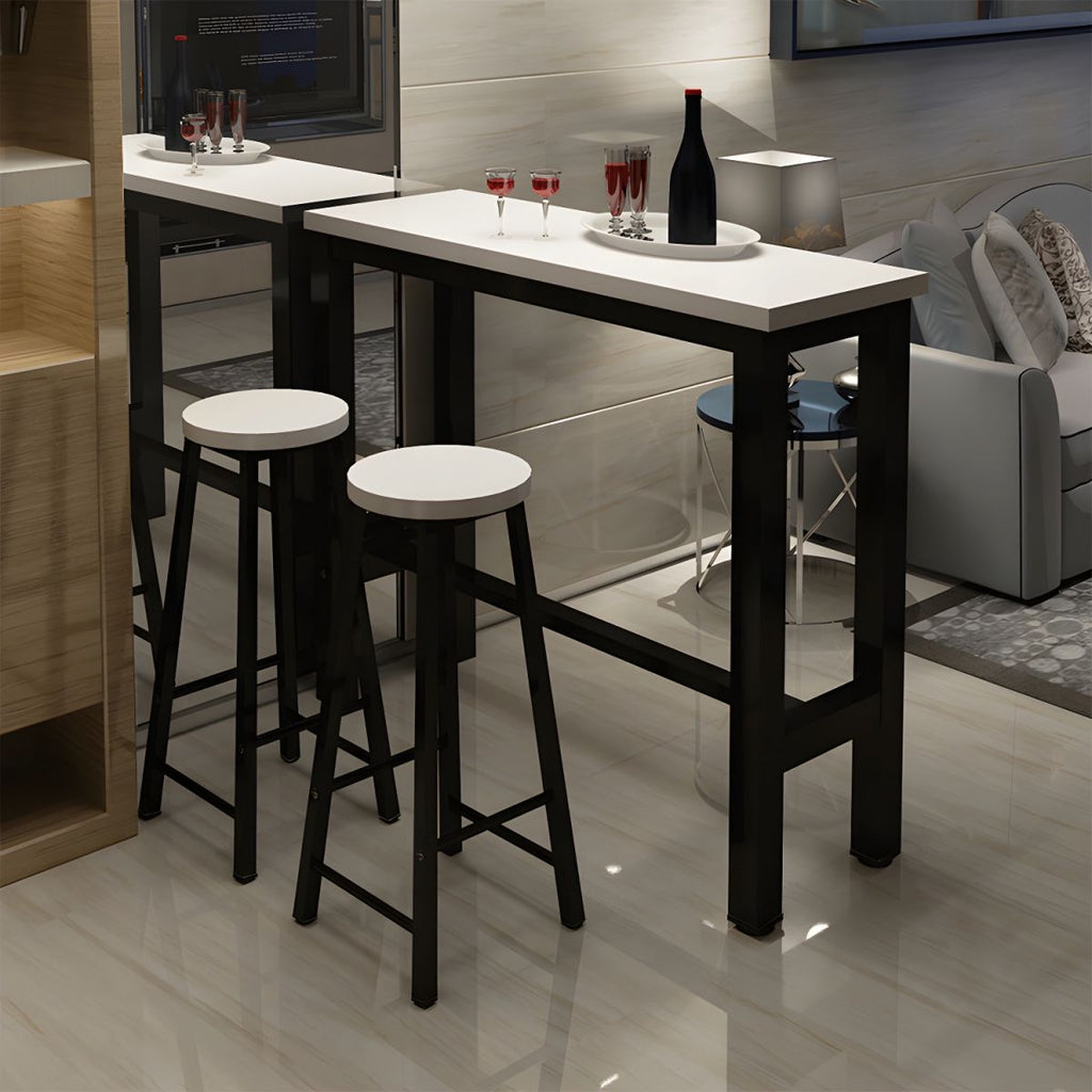 Sleek Modern Armless Bar Stool Set with Footrest - Stylish Seating for Your Home Bar