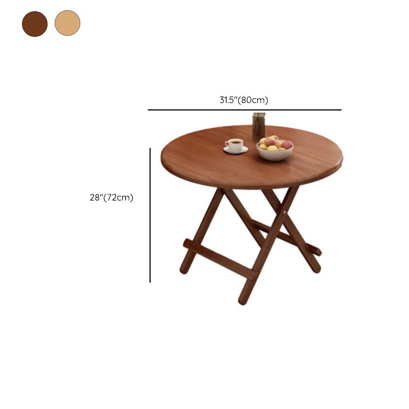 Veneer Dining Table with Crossed Legs, Foldable Square Top for 2-seater/Seating for 4, Scratch Resistant