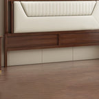 Trendy Panel Headboard in Natural Wood with No Distressing, Rectangle Shape for King/Queen/Full Bed, Featuring Sponge Upholstery and Standard Height