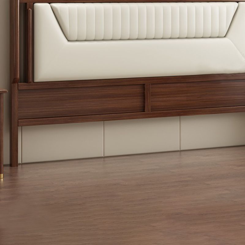 Trendy Panel Headboard in Natural Wood with No Distressing, Rectangle Shape for King/Queen/Full Bed, Featuring Sponge Upholstery and Standard Height
