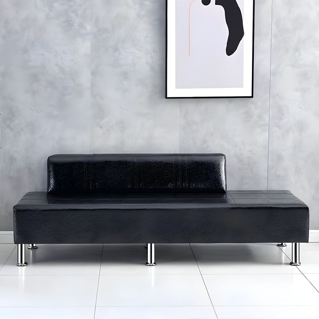 24.4" High Armless Sofa with Tight Back for Apartment Faux Leather