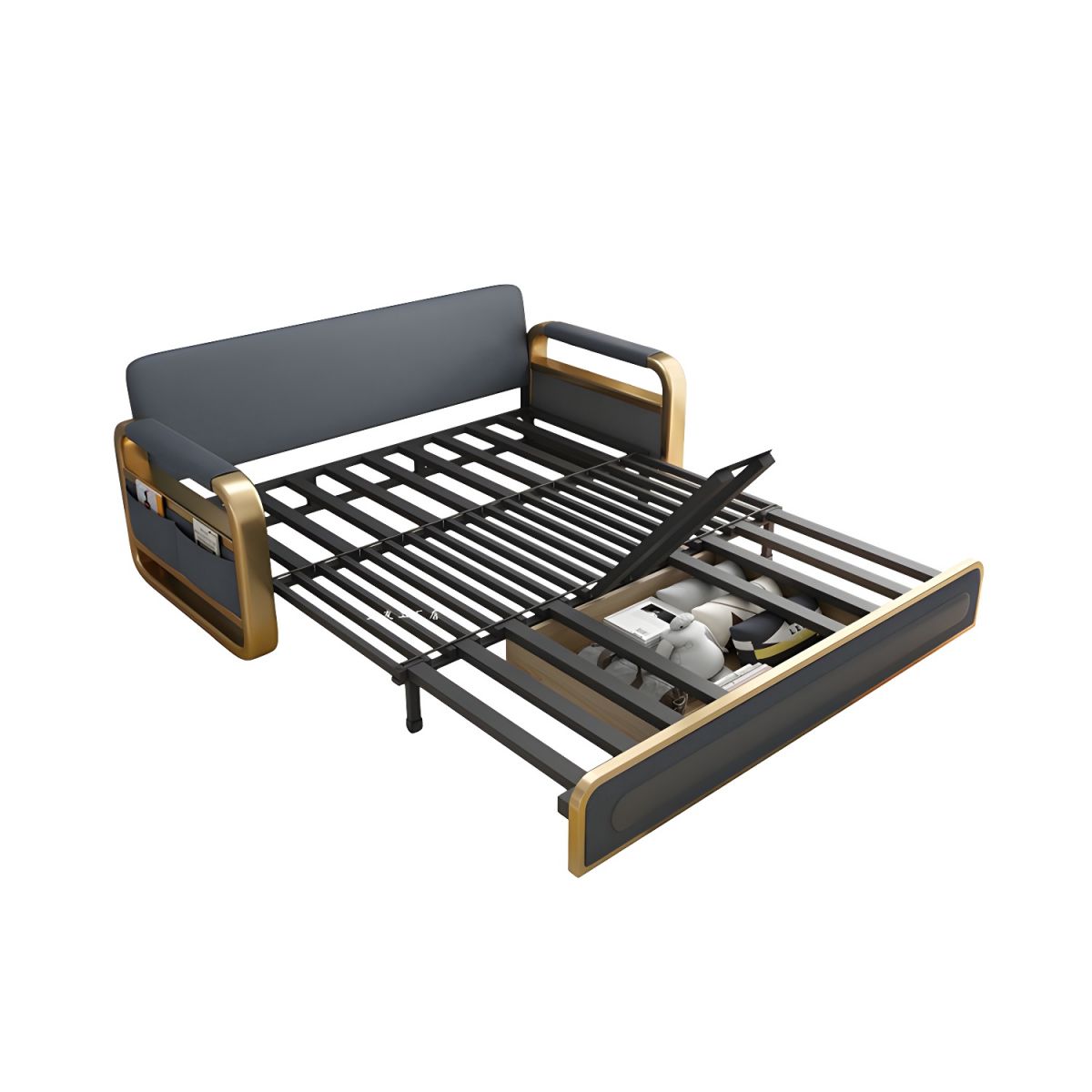 Convertible Futon Sofa Bed Tight Back Faux Leather Settee Loveseat