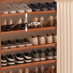 Bamboo Sepia 5 Tiers/6-tier/7 Tiers Dustproof Cover Shoe Storage Cabinet