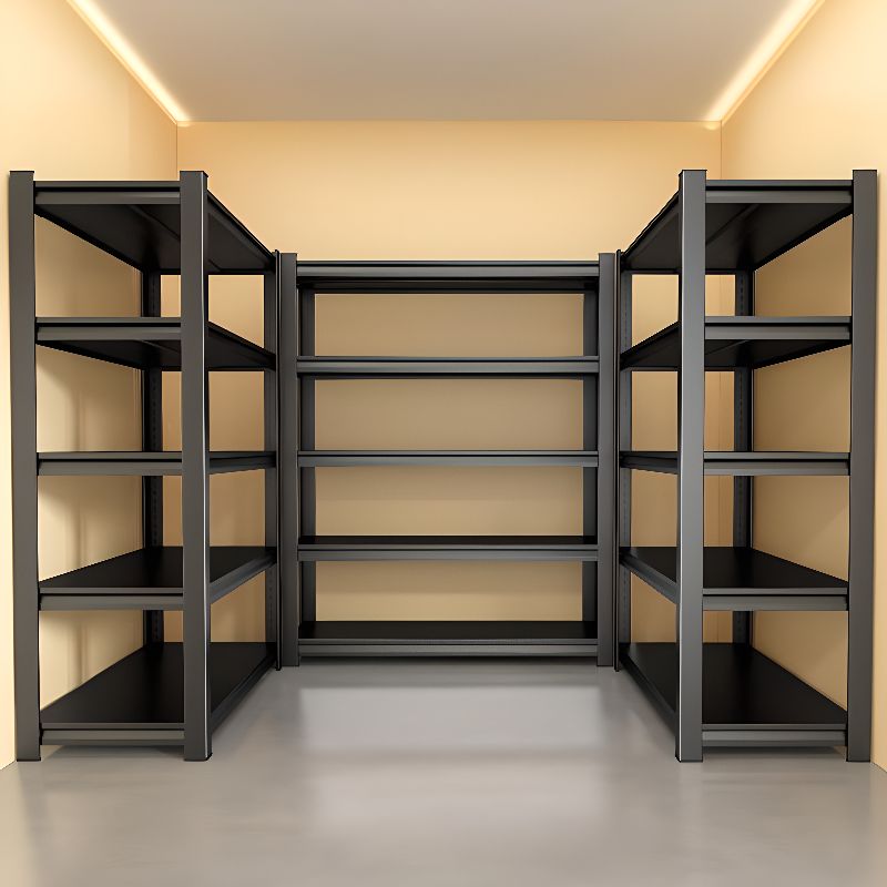 Minimalist Alloy Warehouse Storage Rack with Adjustable Shelves, Detached for General Storage