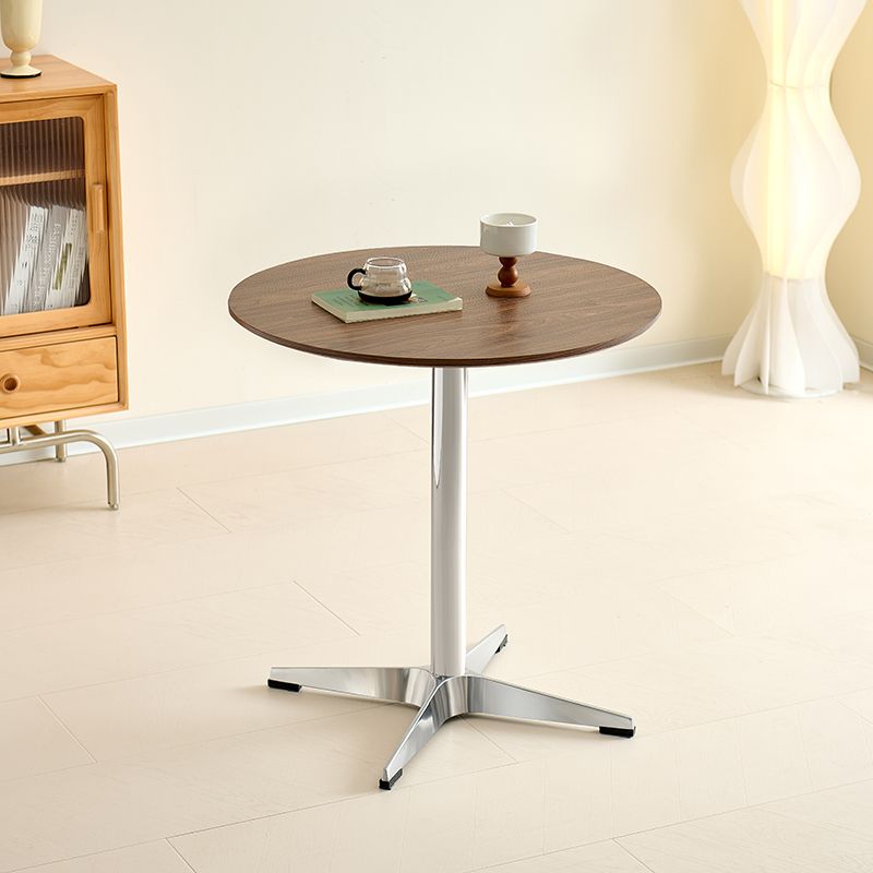 Silver Pedestal Panel Wood Dining Table, Rainproof and Perfect for 2-seater