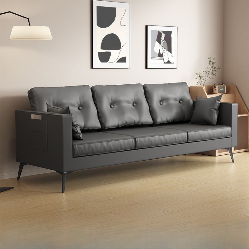 Standard Sofa in Synthetic Leather with Jade Green/Auburn/Beige Upholstery and Arm