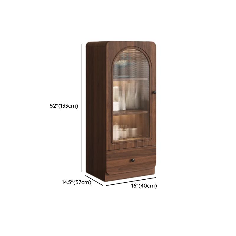 Rectangular Accent Cabinet with Closet, Glazed Door, Cabinet Knobs, Chalk/Sepia Top, Soft Close Drawer, and Stain Resistant Finish