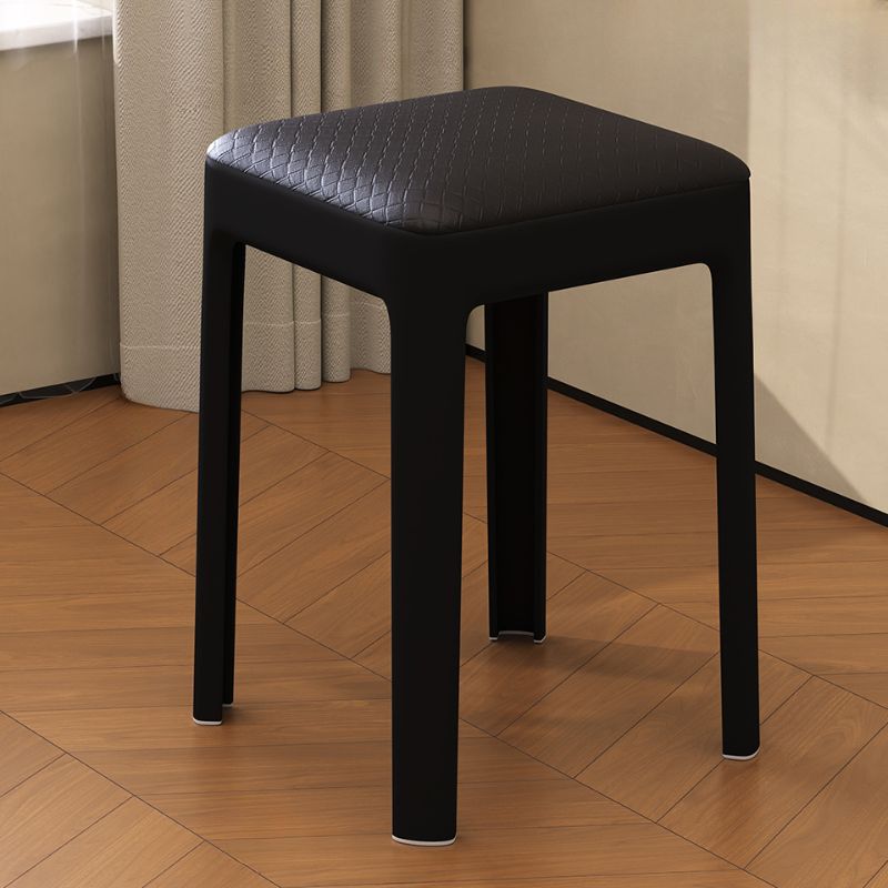 Minimalist Backless Stool with Upholstered Seat and Synthetic Material Frame