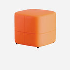 Contemporary Square Solid Color Standard Ottoman with PU Leather Upholstery