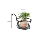 1 Tier Rounded Metal Plant Rack with 1 Shelf and Bordered Base