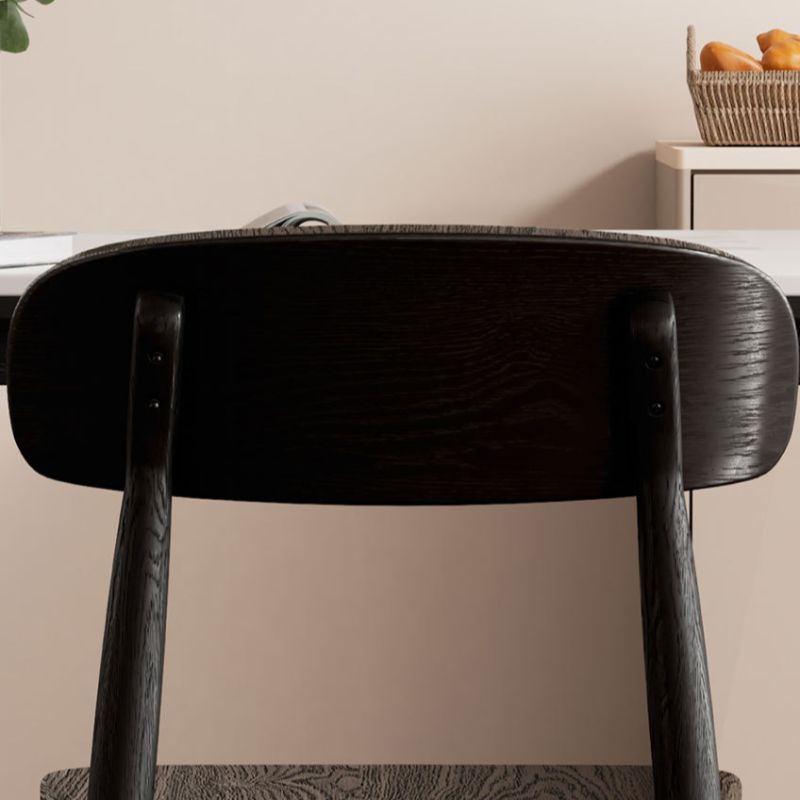 Art Deco Dinette Side Chair with Ventilated Back, Cushion Upholstery, and Natural Wood Legs