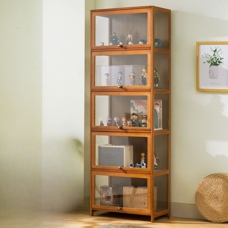 Bambusa Flooring Curio Cabinet with Stockroom, 4 Cabinets/3 Cabinets/2 Cabinets, 4 Shelves/3 Shelves/2 Shelves, 4 Doors/3 Doors/2 Doors
