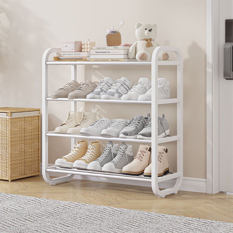 Art Deco Alloy Rectangle Shoe Rack with 6 Shelves for 11-20 Pairs in Drawing Room