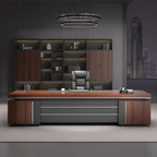 Office Desk, Scratch-proof with 4 Drawers/2 Drawers, Dual Footing/Stump Base, Exterior Shelf, Cable Management, Front Splash, and Cooling Hole