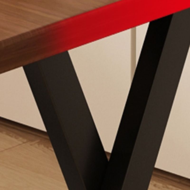 Trendy Folding Square Bi-fold Table in Midnight Black/White, Scratch-shielded with Wood Top