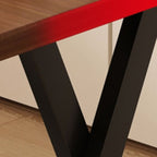 Trendy Folding Square Bi-fold Table in Midnight Black/White, Scratch-shielded with Wood Top