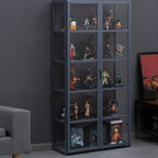 Bamboo Display Storage Cabinet Modern Multi-shelf Acrylic Door for Living Room