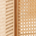 Indoor Translucent Folding/Single Panel Temporary Wall Panels with Shelf and Cane Material, Self-supporting