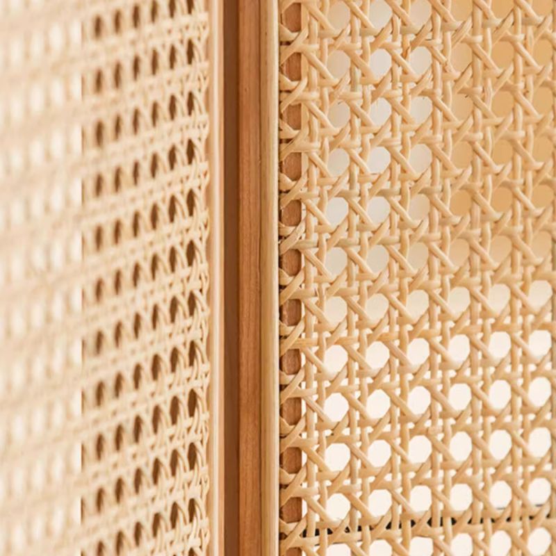 Indoor Translucent Folding/Single Panel Temporary Wall Panels with Shelf and Cane Material, Self-supporting