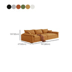 Contemporary Modern Solid Color Scratch-durable Sofa in Midnight Black/Gray/Mocha Flannel, Seats 4/5 with 2 Pillows