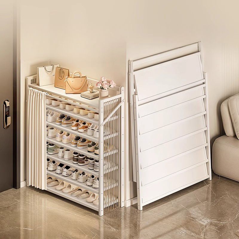 Art Deco Bambusa Rectangle Shoe Rack with 6/5/7 Shelves for 21-30/11-20/1-10 Pairs in Drawing Room