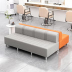 Simplistic Metallic Loveseat with Pleather Upholstery and Legs