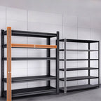Ink Industrial Warehouse Storage Rack with 4 Floating Shelves, Alloy Frame, and Detached Installation