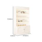 Fitted Detached Ground Display Stand in Wood with 5 Shelves, Locker and Open-air Storage in a Trendy Style