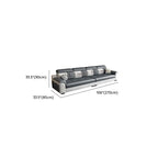 Modish Solid Color Scratch-durable Standard Sofa in Dove Grey with Receptacle Storage, Seats 3 to 5, and Includes 4 Pillows