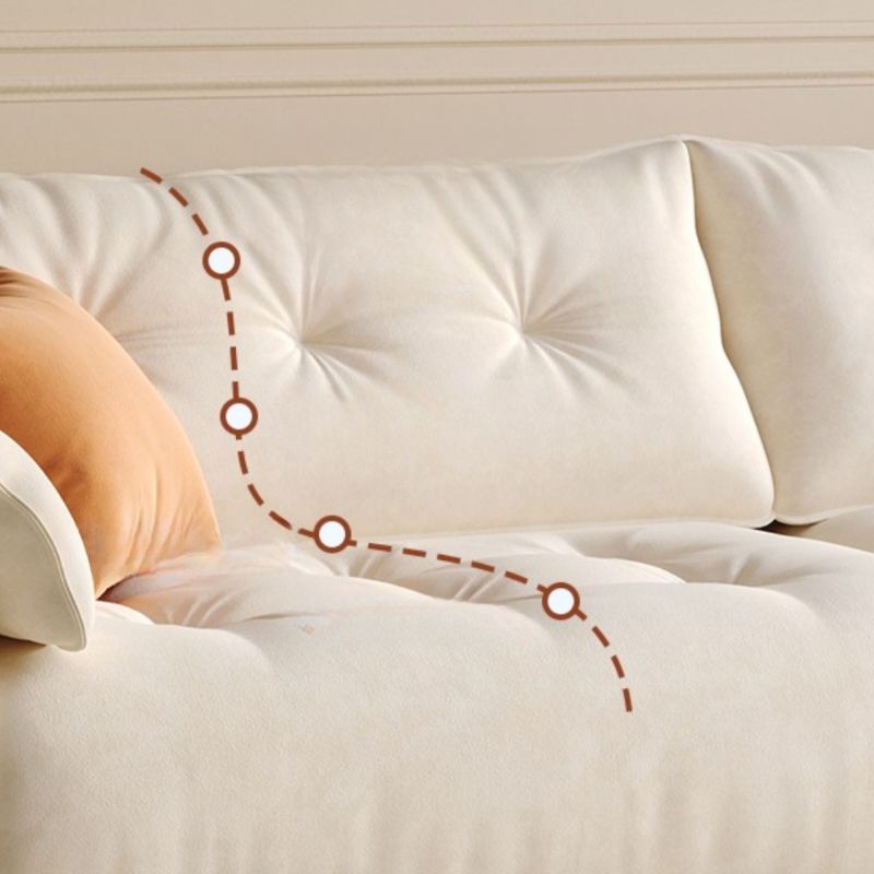 Drawing Room Standard Sofa in Midnight Black/Amber Color/Off-White with Armrest