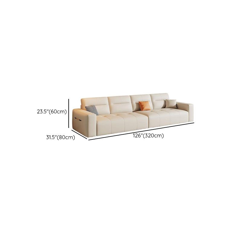 Fade-proofed Standard/Single Sofa in Off-White for Drawing Room with Armrest and 3/1 Pillow