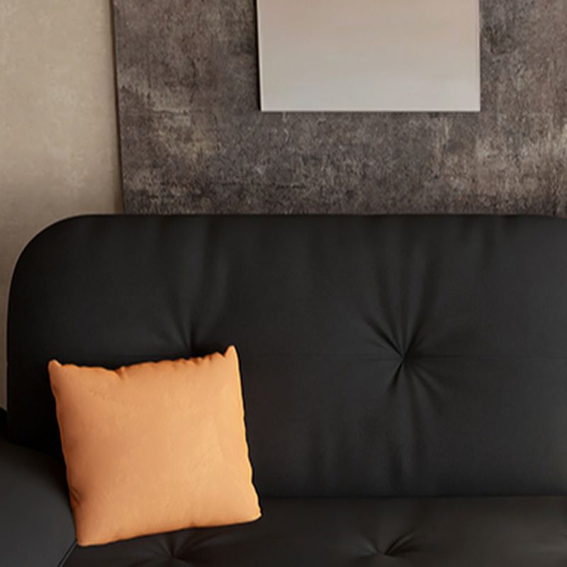 Futon Day Bed with Tufted Back in Midnight Black and Receptacle Storage