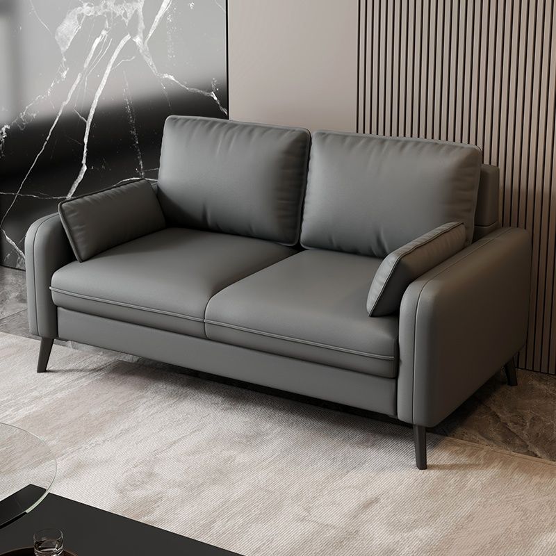 Pu Leather Loveseat in Cerulean/Olive Green/Amber Color with Armrest