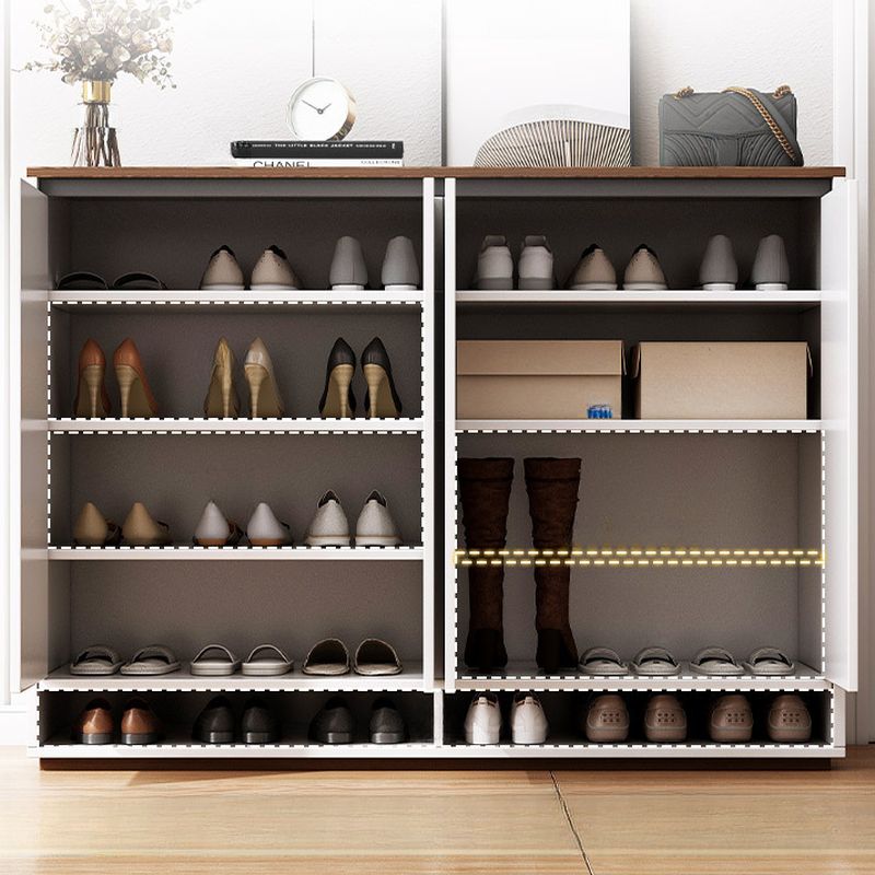 Manufactured Wood 5-tier Shoe Wardrobe with Shelf, Door, Dustproof, and Closed Back