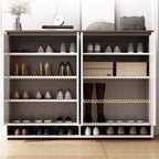 Manufactured Wood 5-tier Shoe Wardrobe with Shelf, Door, Dustproof, and Closed Back