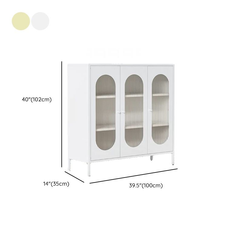 Casual Kitchen Storage with Hutch, Narrow Storage Shelf, Alloy Countertop, Adaptable Shelf, and 3/2 Doors