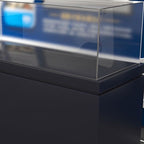 Contemporary Style Wooden Standard Display Stand with Container Storage for Home