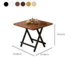 Scratch-proof Foldable Square Veneer Dining Table with Crossed Legs for 2-seater/Seating for 4