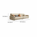 Tear Resistant Standard Sofa/Single Sofa in Full Grain Leather Off-White with 4 Pillows/1 Pillow