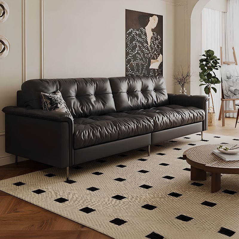 Tear Resistant Standard Sofa/Loveseat/Single Sofa in Black with 1 Pillow